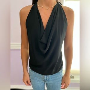 Olivaceous black halter top